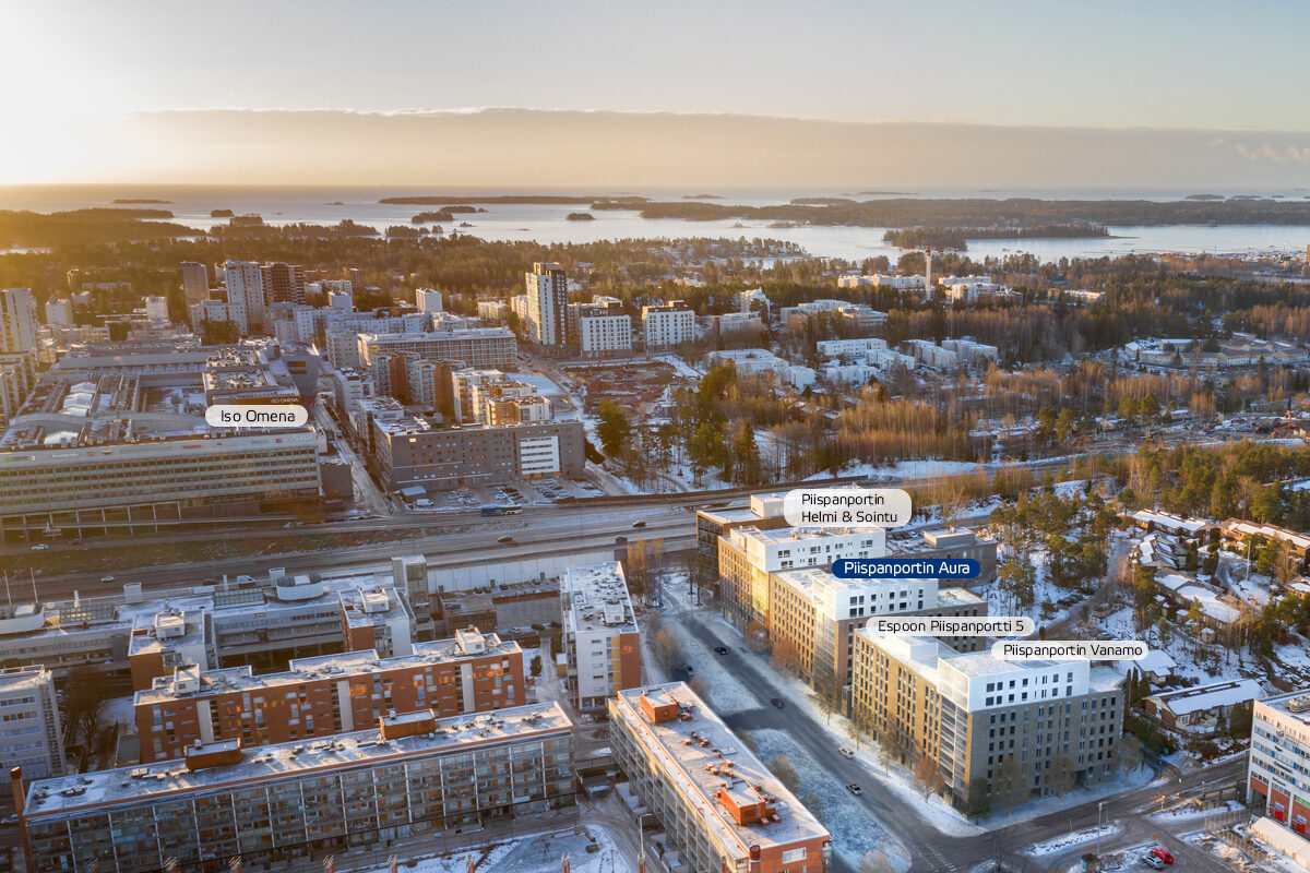 Myytävät asunnot Piispanportin Aura Espoo | Piispanportti 7